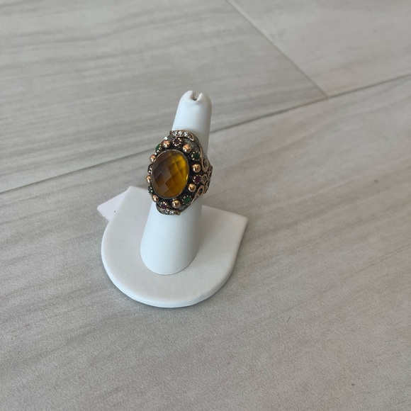 Beautiful Sterling silver and citrine statement ring. Size 6.25 - Picture 1 of 7